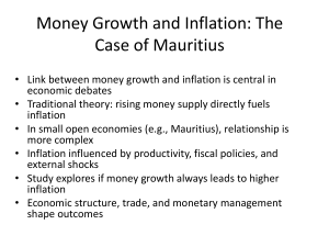 Money Growth and Inflation: Mauritius Case Study