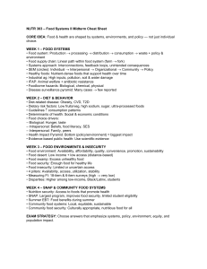 NUTR 303 Food Systems II Midterm Cheat Sheet