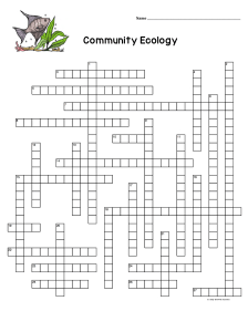 Community Ecology Crossword Puzzle Worksheet
