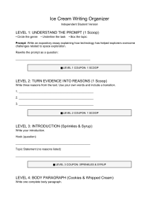 Ice Cream Writing Organizer for Expository Essays