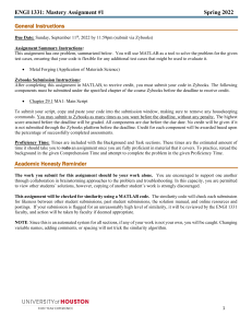 ENGI 1331 Mastery Assignment #1: Metal Forging & MATLAB
