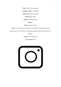 Cyberbullying on Instagram: Prevalence & Effects in Teens