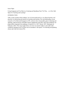 Instagram & YouTube in EFL Classes: Safe Space?