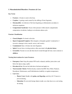 Musculoskeletal Disorders: Fractures & Care Study Guide
