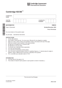 Cambridge IGCSE Maths Paper 2 Extended 2023
