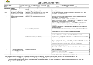 Job Safety Analysis Form: Confined Space Entry