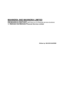 Mahindra Financial Services Research Report