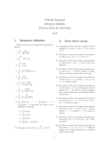 C&aacute;lculo Integral: Ejercicios de Integrales Definidas