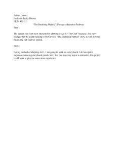 Film Adaptation Assignment: Storyboard for 'The Breathing Method' Act 1