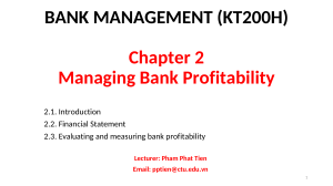 Bank Management: Managing Bank Profitability
