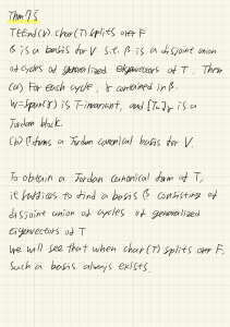 Theorem 1.5 Jordan Canonical Form Linear Algebra