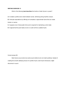 Writing Exercise 13: Slant Rhyme in Poetry
