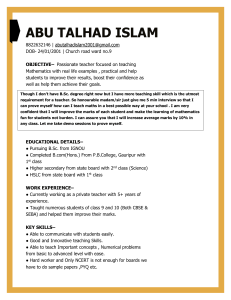 Math Teacher Resume - Abu Talhad Islam