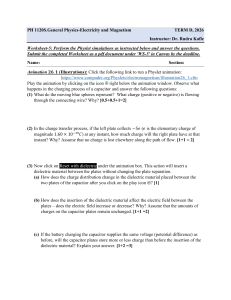 PH 1120S Worksheet 5: Capacitor Charging & Dielectrics