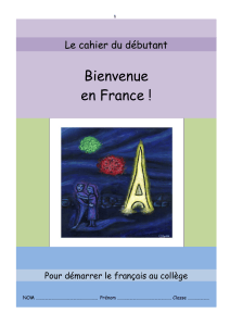 Cahier de fran&ccedil;ais pour d&eacute;butants : Bienvenue en France !