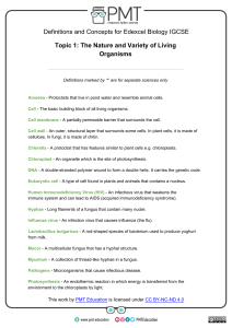 Biology topic 1(defination)