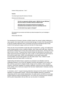 Alternative Transport & Car Ownership: Academic Essay