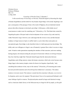 Nietzsche's Forgetfulness and Memory in Genealogy of Morality Essay