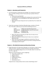 Operations and Productivity Tutorial: Problems & Solutions