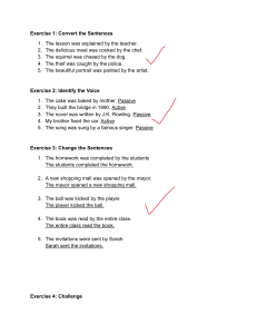 Active and Passive Voice Exercises: Grammar Practice