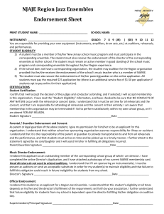 NJAJE Region Jazz Ensembles Endorsement Sheet