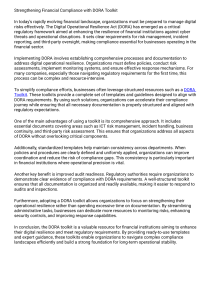 Strengthening Financial Compliance with DORA Toolkit