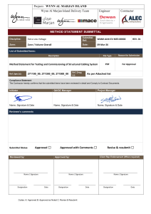 Method Statement for Structured Cabling Testing & Commissioning