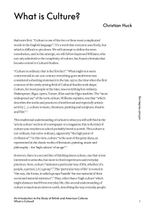 What is Culture? An Introduction to Cultural Studies