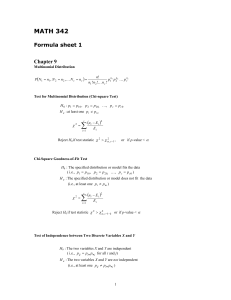 Hoja de f&oacute;rmulas MATH 342: Distribuci&oacute;n multinomial y regresi&oacute;n lineal