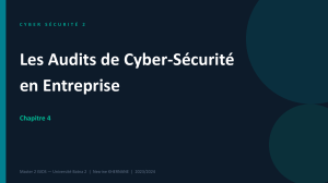 Audits de Cybers&eacute;curit&eacute; en Entreprise - Chapitre 4