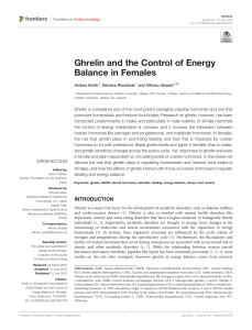 Ghrelin and Energy Balance in Females: A Review