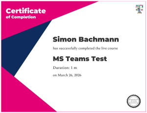 Certificate of Completion for MS Teams Test