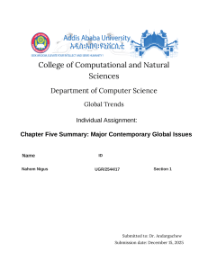 Chapter 5 Summary: Major Global Issues