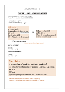 Actuarial Science 112: Simple & Compound Interest