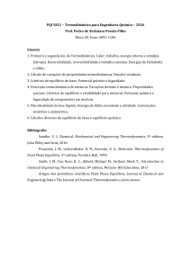 PQI 5821 - Termodin&acirc;mica para Engenharia Qu&iacute;mica - 2026