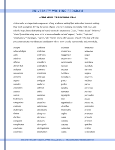 Active Verbs for Academic Writing | Brandeis University