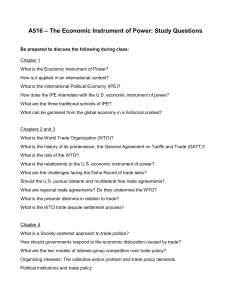 A516 Study Questions: Economic Instrument of Power