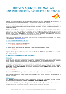 Apuntes de MATLAB: Introducci&oacute;n R&aacute;pida y No Trivial