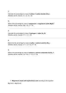 Chemistry Practice Problems: Stoichiometry, Percentage Composition, Titration