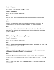 Grade 9 Science Curriculum: Space & Astronomy Expectations