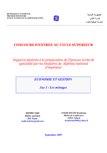Pr&eacute;paration Concours Sup&eacute;rieur &Eacute;conomie Gestion - M&eacute;nages