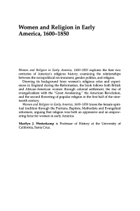 Women and Religion in Early America, 1600-1850
