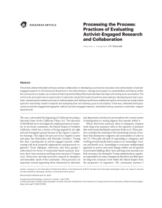 Processing the Process: Activist-Engaged Research & Collaboration
