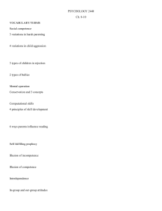 Psychology 2440 Study Guide: Ch. 8-10 Vocabulary & Essays