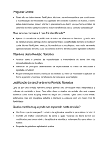 Especificidade do Treino de Velocidade e Agilidade no Futebol: Uma Revis&atilde;o Narrativa