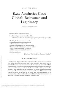 Rasa Aesthetics Goes Global: Relevance and Legitimacy