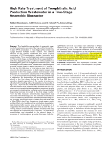 High-Rate Anaerobic Treatment of PTA Wastewater in Two-Stage Bioreactor