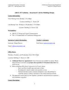 ARCE 257 Syllabus: Structural CAD for Building Design