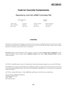 ACI 359-01 Code for Concrete Containments