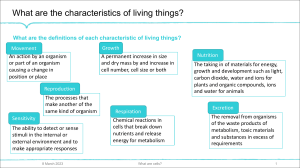 Characteristics of Living Things